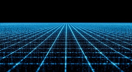 Abstract Blue Digital Grid with Particles Perfect for Technology Concepts