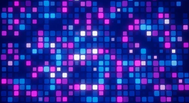 Abstract colorful square pattern background with glowing elements for graphic design