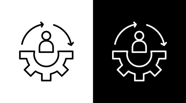 Reskilling White Icon Set Design