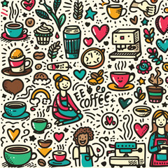 Cafe Vibes Kawaii Coffee Art