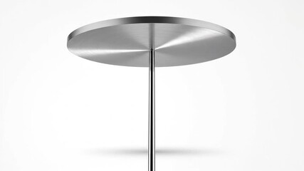 Metallic disc on pole against white background - Powered by Adobe