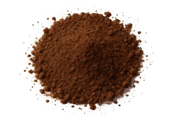 Cocoa powder heap on transparent background ready for baking, cooking, chocolate desserts, and hot drinks
