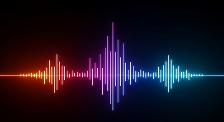 Abstract visualization of sound wave spectrum in vibrant colors graphic illustration