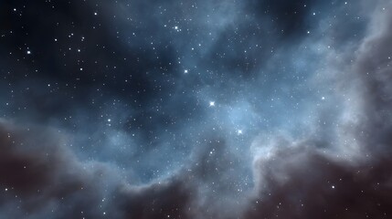 Obraz premium A mesmerizing deep space vista showcasing a luminous nebula adorned with countless stars and swirling cosmic dust