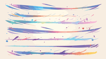 Abstrakcyjne pociągnięcia pędzlem i rozpryski farby w pastelowych kolorach tworzą dynamiczne linie i wzory.