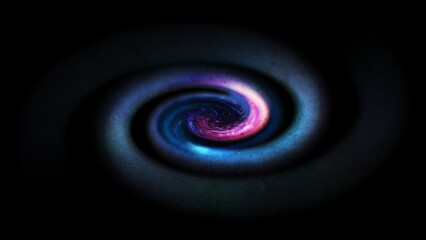 Hypnotic swirling galaxy vortex abstract background with vibrant blue and purple colors creating a mesmerizing cosmic spiral