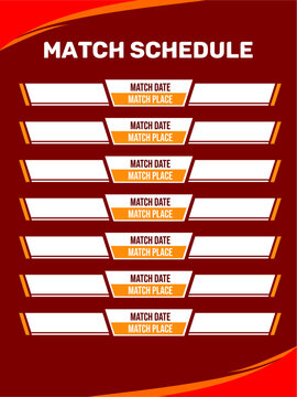 Match sport schedule vector