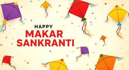 colorful flying kites for makar sankranti festival