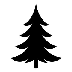 Obraz premium Solid Black Pine Tree Silhouette