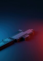 A vibrant, pixelated arrow points forward, symbolizing digital progress, navigation, and future direction in a modern tech landscape ,technology ,arrow ,concept