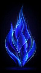 Modern flat vector of blue flame with dark and light blue color palette, simple solid background, high quality cartoon design, minimal illustration symbolizing heat, burn, and energy concepts