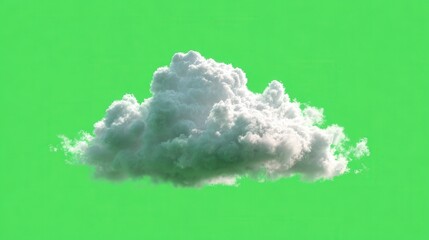 Fluffy cloud animation with transparent background on a bright green screen ideal for various creative projects and visual presentations