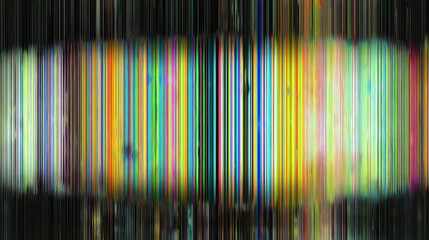 Visual distortion of vibrant colors with glitch noise effects, creating a flickering analog vintage style atmosphere