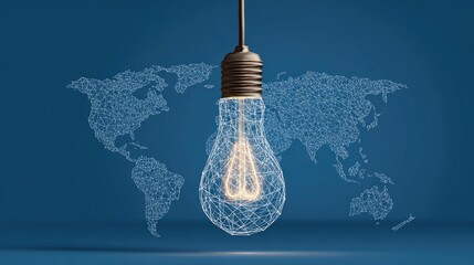 Global innovation lightbulb idea connection technology