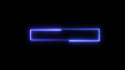 Abstract glowing neon box icon rectangle border frame. Neon rectangle frame icon illustration. A neon rectangle frame icon features on black background.