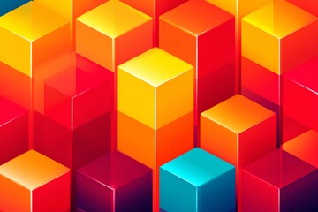 Obraz premium Abstract Colorful Cubes Geometric Background Pattern