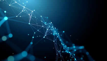 Abstract network with connected lines and glowing dots, symbolizing connectivity and technology