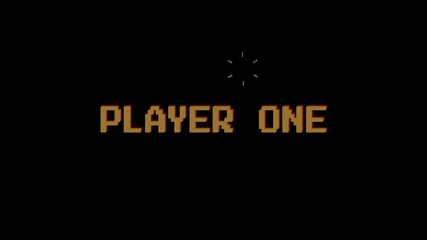 Player One text animation on 8 bit retro game black background. 4k video. Suitable for your video game content, Vintage Arcade Games or Vintage Arcade Games.