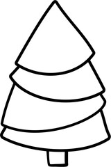 Doodle Christmas Tree Line Art Illustration