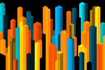 Obraz premium Abstract Columnar Geometric Pattern With Vibrant Colors