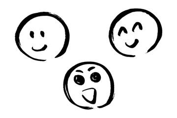 手描きのかわいい表情を楽しめる顔マークイラストセット