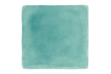 Teal watercolor rectangle with a textured background, showcasing gently curved hand-painted edges. The background is transparent