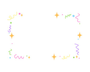 cute frame doodle line cracker birthday new year decoration clipart illustration