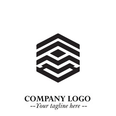 Building Logo Symbol in Black on the White Background with Modern Minimal Architecture Design