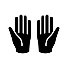 two hands and five fingers icon vector icon