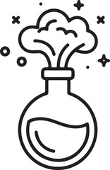 Flask with smoke for science experiment