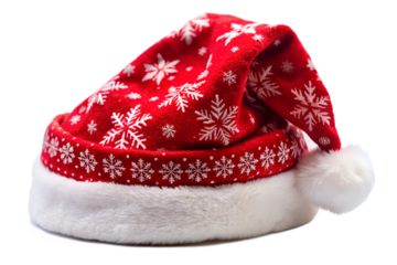 Holiday Christmas Santa Hat with Cute Winter Decorative Theme