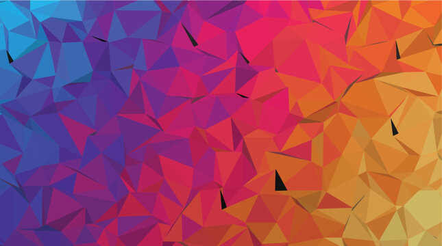 High Contrast Low Poly Geometric Warm and Cool Gradient