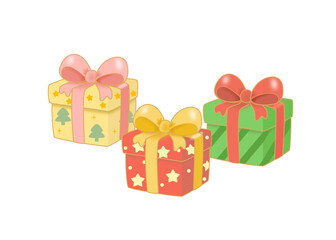 Colorful and Cute Christmas Gift Boxes with Bows