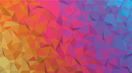 Abstract Low Poly Geometric Warm to Cool Gradient Background