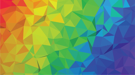 Vibrant Rainbow Low Poly Geometric Polygon Background