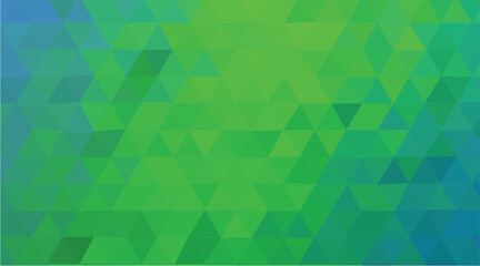 Geometric Green Blue Low Poly Triangles Background