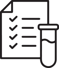 Lab result icon with test tube, vector design