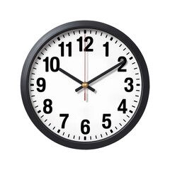 Black Framed Wall Clock isolated on a transparent background