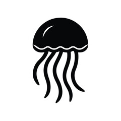 Minimal Jellyfish Icon Vector Illustration