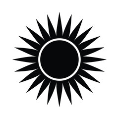 Minimal Sun With Rays Icon Vector Illustration