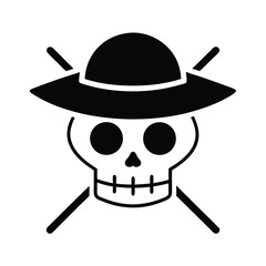 Minimal Skull With Big Eyes Icon Vector Illustration