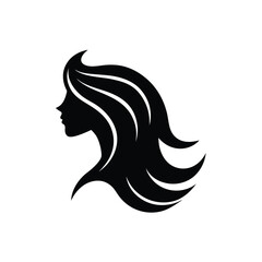 Minimalist Female Logo Silhouette Icon Vector Illustration