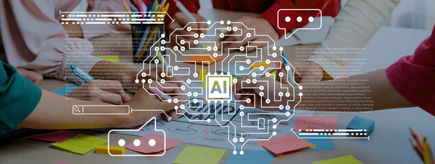 AI brain circuit symbolizing machine learning, automation, data processing, and advanced analytics driving modern business innovation Parse