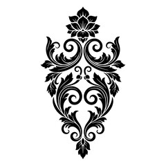Ornament damask floral scroll design