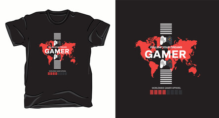 Gamer typography vector art t-shirt design print
