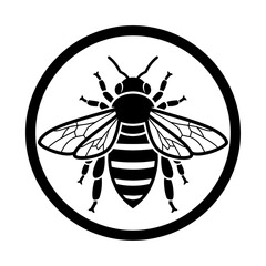 Bee icon in a black circle