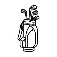 Golf club bag outline icon