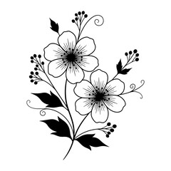 Floral line art illustration
