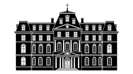 Building architecture black silhouette