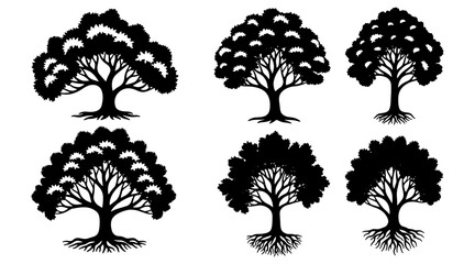 Tree silhouettes set